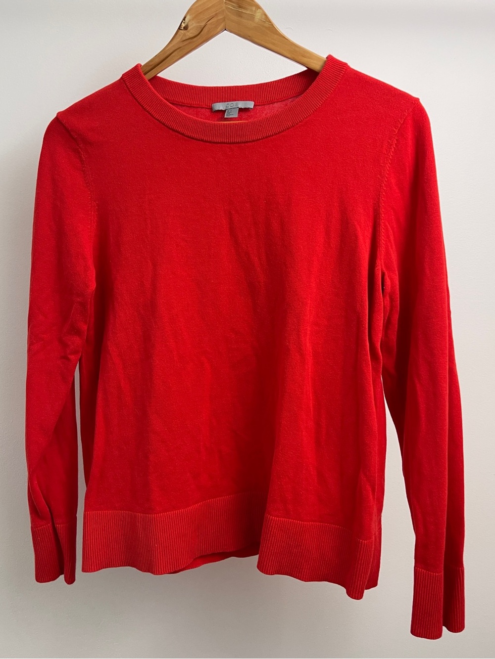 COS Red Crewneck 100% cotton Sweater Size S